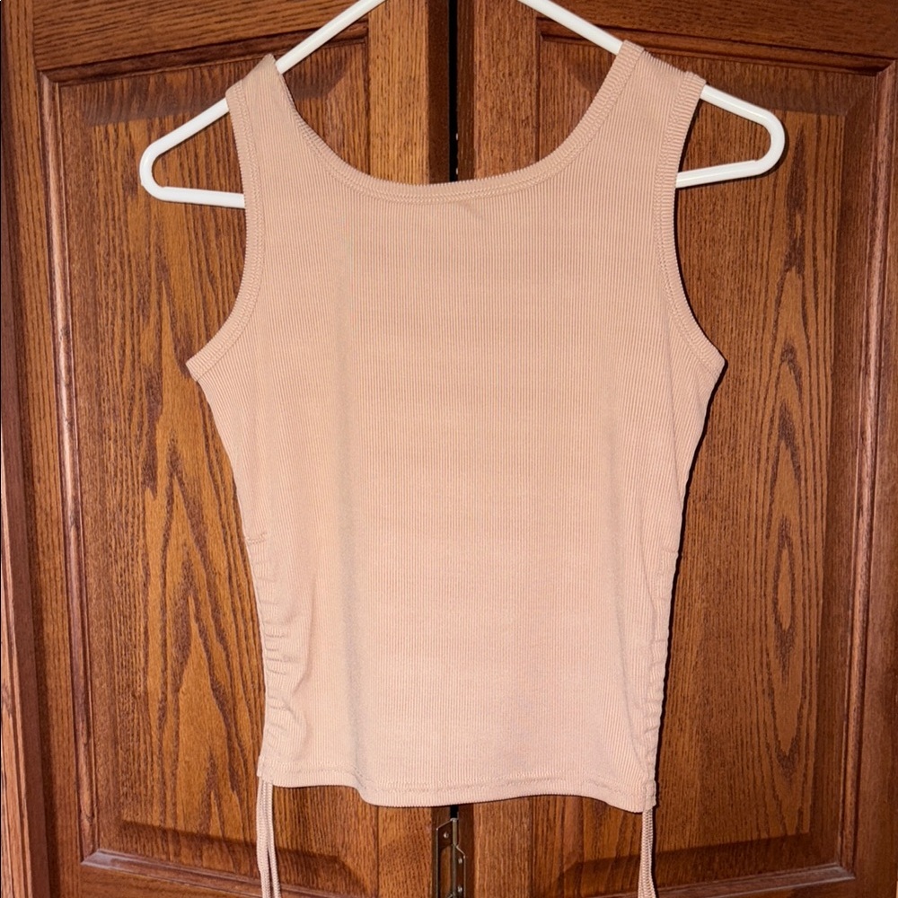 SHEIN Orange Fitted Sleeveless Tank Top with Tie Front